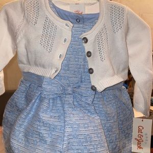 Blue dress w/ Cardigan